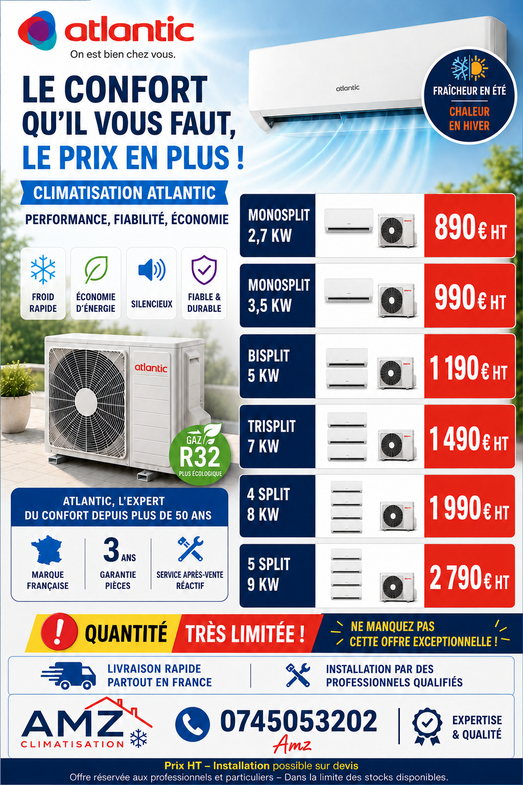 Offres Atlantic AMZ Climatisation
